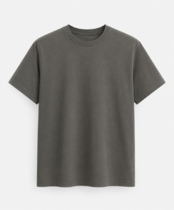 BAKA Oversized Tee in charcoal grey, front view