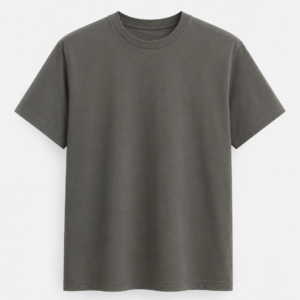 BAKA Oversized Tee in charcoal grey, front view
