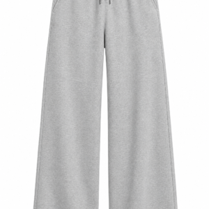 BAKA Wide-Leg Joggers in heather grey, front view